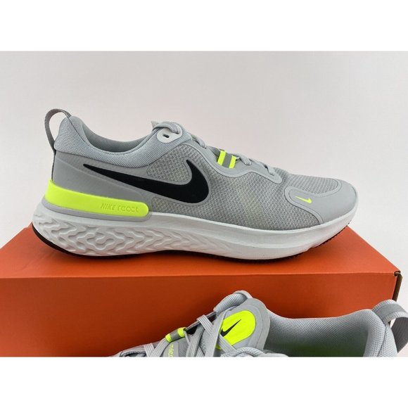 NEW Nike React Miller Grey Neon Green Men's Running Shoes Sneakers Yellow - Picture 5 of 12